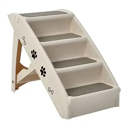 Hundetreppe Costway 4-stufige Haustiertreppe für Hunde und Katzen