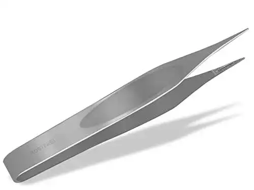 Splitterpinzette aus rostfreiem Edelstahl mit Kerbe, 9 cm