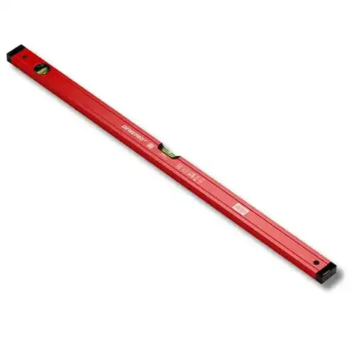 DEWEPRO Profi Wasserwaage aus Aluminium in Rot, 200 cm