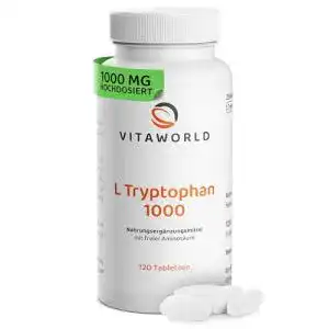 Tryptophan Vita World L-Tryptophan hochdosiert 1000mg Tabletten (120 Stück)