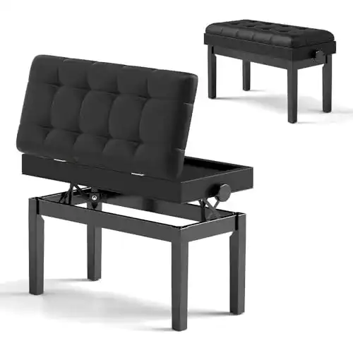 Pianobank Costway Klavierhocker höhenverstellbar in Schwarz