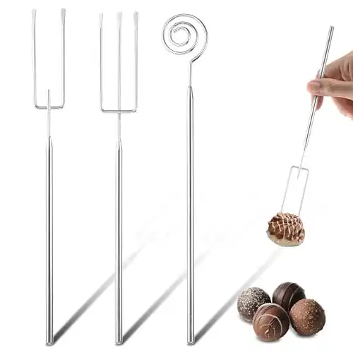 Pralinengabel Set aus Edelstahl für Schokolade und Pralinen, 3 Stück