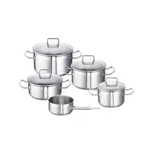 Schulte-Ufer Topfset Meister Set Profi-Star 5-teilig Edelstahl für Induktion