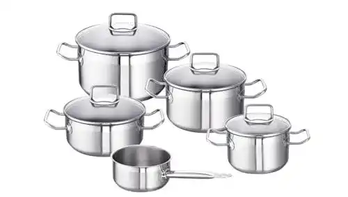 Schulte-Ufer Topfset Meister Set Profi-Star 5-teilig Edelstahl für Induktion