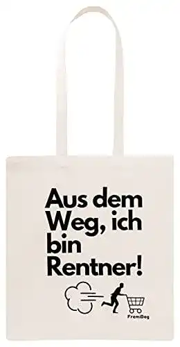 Jutebeutel Fremibag für Rentner Stofftasche für Einkäufe