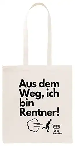 Jutebeutel Fremibag für Rentner Stofftasche für Einkäufe