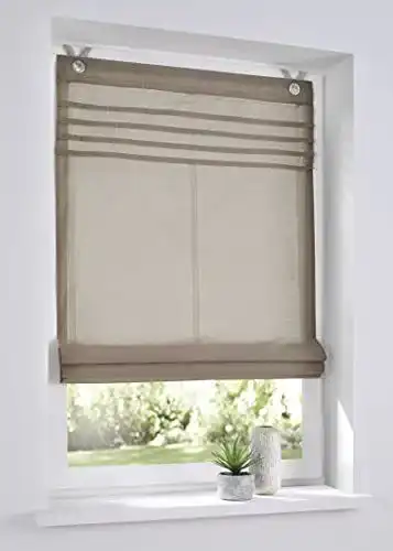 Ösenrollo Kessy Biese in Natur 60 x 140 cm – Montage ohne Bohren