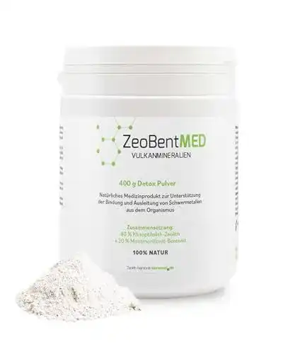 Bentonit ZeoBent MED Detox-Pulver 400g für Entgiftung und Darmreinigung