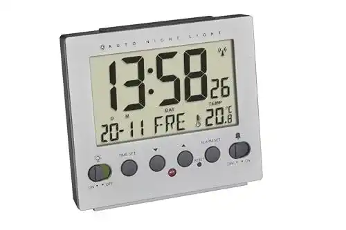 TFA Dostmann Digitaler Wecker mit Funkuhr und Thermometer