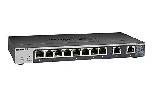 Netgear GS110EMX 10-GB-Switch mit 8 Gigabit- und 2 Multi-Gigabit-Ports