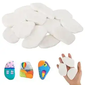 Glatte Kieselsteine zum Bemalen, 15 Stück, 5-8 cm, Bastelbedarf