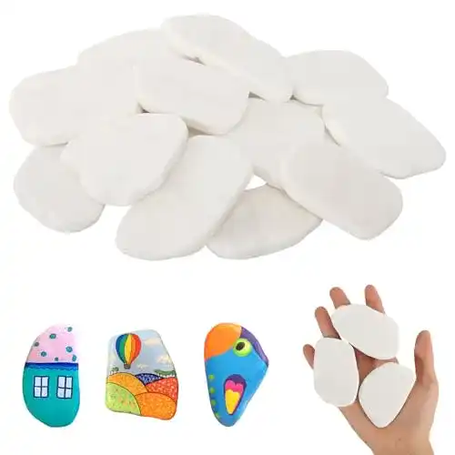 Glatte Kieselsteine zum Bemalen, 15 Stück, 5-8 cm, Bastelbedarf