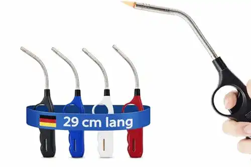 Stabfeuerzeug TOM 4 Stück mit Turbo Flame, 29 cm lang, flexibel