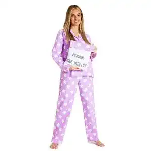 Damen Schlafanzug CityComfort Lang aus 100% Baumwolle