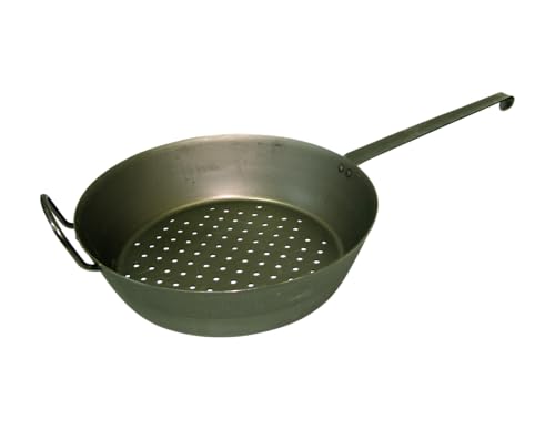 Maronipfanne Riess 0569-023 aus Eisen mit Gegengriff und 32 cm Durchmesser