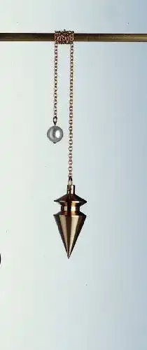 Pendel Berk PE-1361 für Radiästhesie aus vergoldetem Messing mit Kette