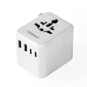 Tessan Universal Reiseadapter mit 3 USB-Anschlüssen für internationale Steckdosen