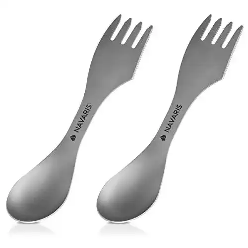 Navaris 3in1 Titan Camping Besteck Set – 2 Outdoor Sporks