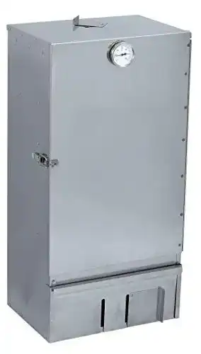 Gasräucherofen aus massivem Edelstahl 80 cm hoch