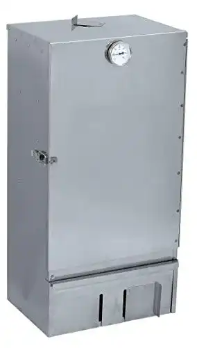Gasräucherofen aus massivem Edelstahl 80 cm hoch