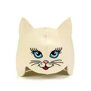 Saunahut Natural Textile Saunahut ‚Sauna Kitten Cat‘ Weiß