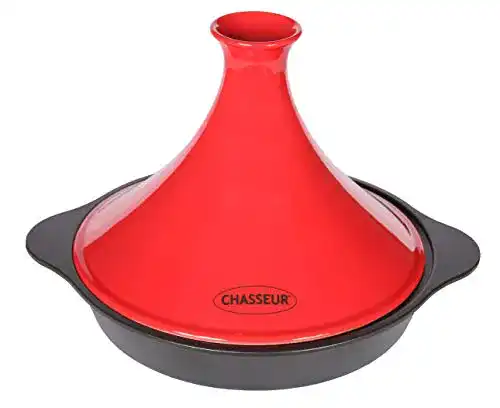 Tajine von Chasseur aus Gusseisen in rot, 32 x 26,8 x 19,5 cm