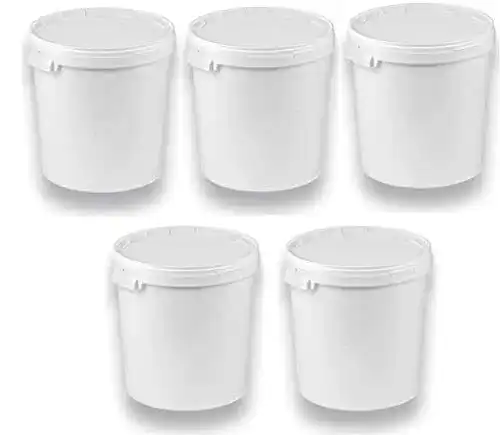 Eimer mit Deckel Silplast 5 x 30 Liter weiß, stapelbar
