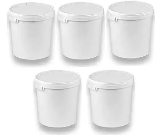 Eimer mit Deckel Silplast 5 x 30 Liter weiß, stapelbar