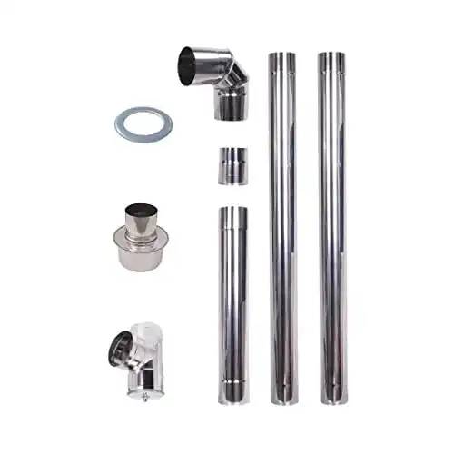 Ofenrohr Pelletrohrset 80mm Edelstahl Inox 304 für Kamin und Heizung