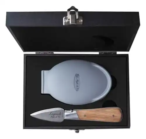 Austernmesser Laguiole Style de Vie Luxury Line mit Eichenholzgriff