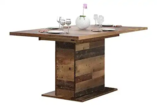 Säulentisch Forte Clif ausziehbar aus Holzwerkstoff in Old-Wood-Optik