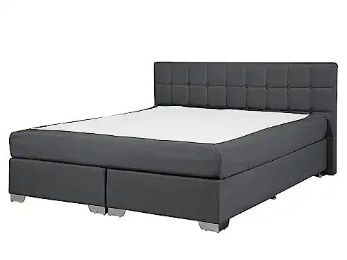 Boxspringbett 160×200 mit Polsterbezug in Leinenoptik von Beliani