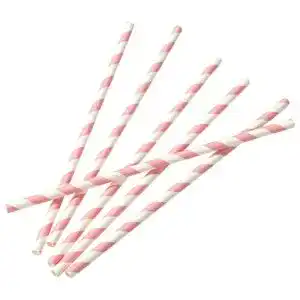 Papierstrohhalme Talking Tables 30 Stück in Rosa und Weiß