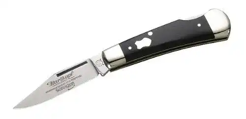 Hartkopf Taschenmesser aus Ebenholz mit Neusilberbacken und Gravur