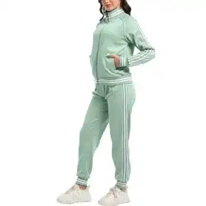 Trainingsanzug Damen Anotwener Set mit gestreiftem Design