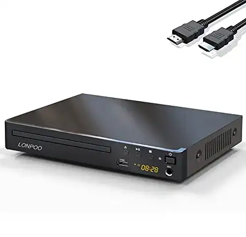 LONPOO DVD-Player für TV Kompakter HD DVD und CD Player