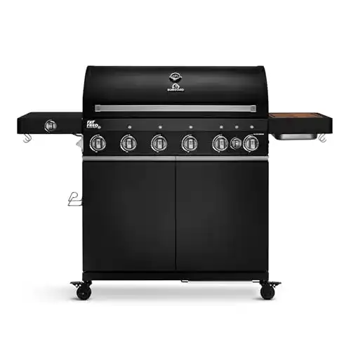 Gasgrill BURNHARD Fat Fred Deluxe 6-Brenner schwarz mit Zubehör