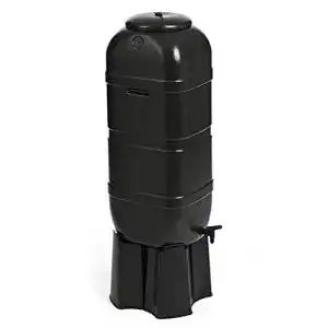 Kreher Regentonne 100L mit Standfuß, Wasserhahn und Füllautomat