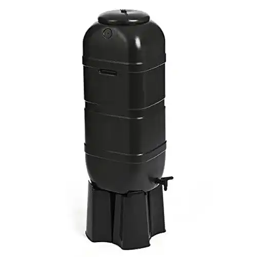 Kreher Regentonne 100L mit Standfuß, Wasserhahn und Füllautomat