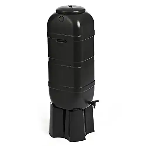 Kreher Regentonne 100L mit Standfuß, Wasserhahn und Füllautomat