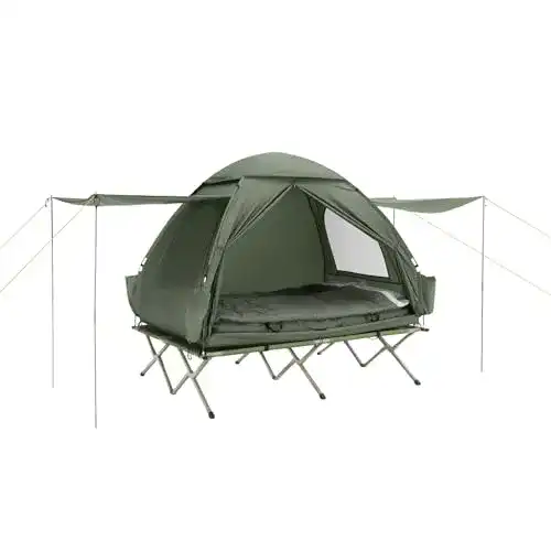 Feldbett mit Zelt SoBuy OGS32-L-GR 4-in-1 Campingset