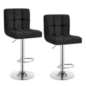 Barhocker WOLTU 2er Set mit Rückenlehne und Fußstütze, höhenverstellbar