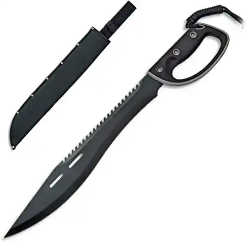 Machete KS-11 mit Säge in Schwarz und stabilem Griff