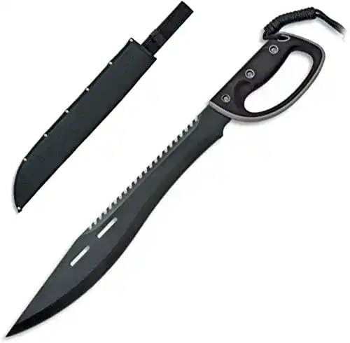 Machete KS-11 mit Säge in Schwarz und stabilem Griff