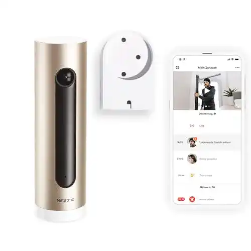 Netatmo HomeKit Innenkamera mit Wandhalterung und Bewegungserkennung