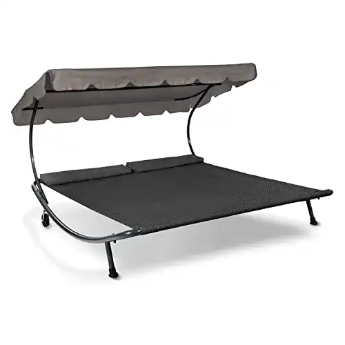 Doppelliege LECO Outdoor Sonnenliege für Garten und Terrasse