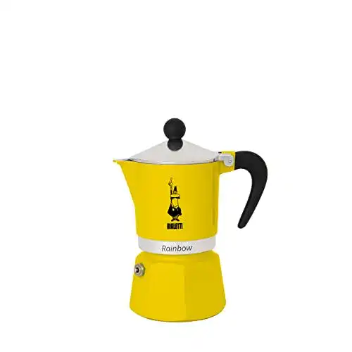 Bialetti 4982 Rainbow Espressokocher aus Aluminium in Gelb