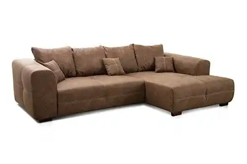 Cavadore Ecksofa Mavericco XXL mit Longchair rechts und Kissen