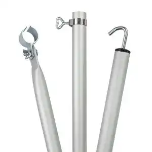 Zeltstange Aluminium mit Klemme und Haken, teleskopierbar 210-290 cm
