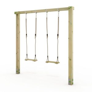 Schaukelgestell aus Holz für Kinderschaukel im Garten mit 2 Sitzen